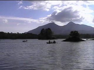 A silhouette of Mt.BANDAI